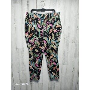 Terra & Sky Womens Plus Tropical Pockets Stretch Elastic Waist Jeggings Size 1X